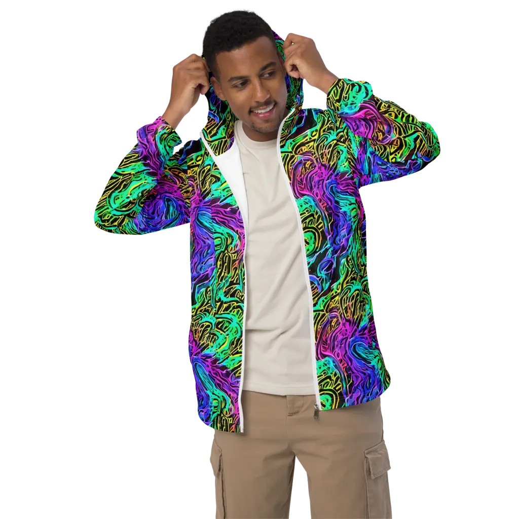 Laser Menagerie on Men's Windbreaker — Front