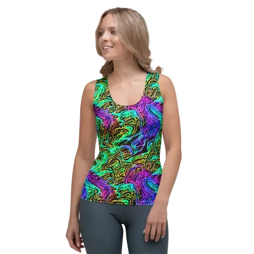 Laser Menagerie on a Women's Tank Top