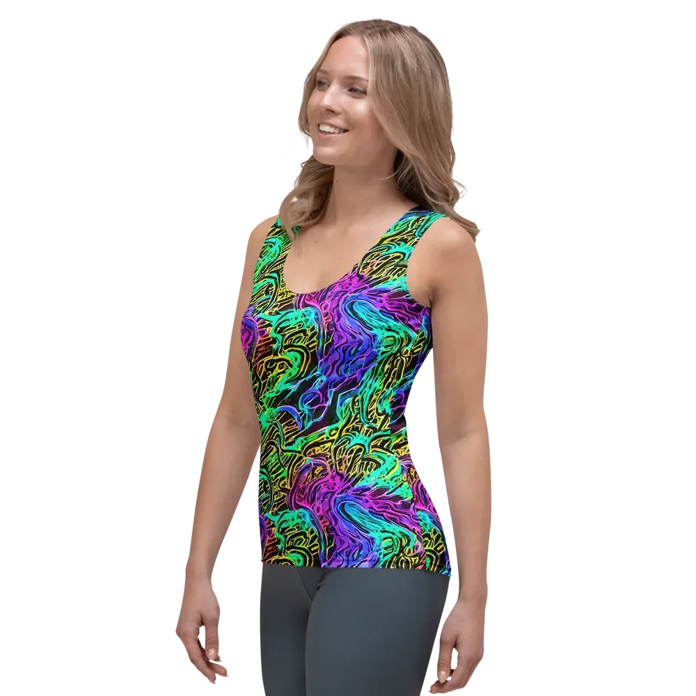 Laser Menagerie on Women's Tank Top — Left Front