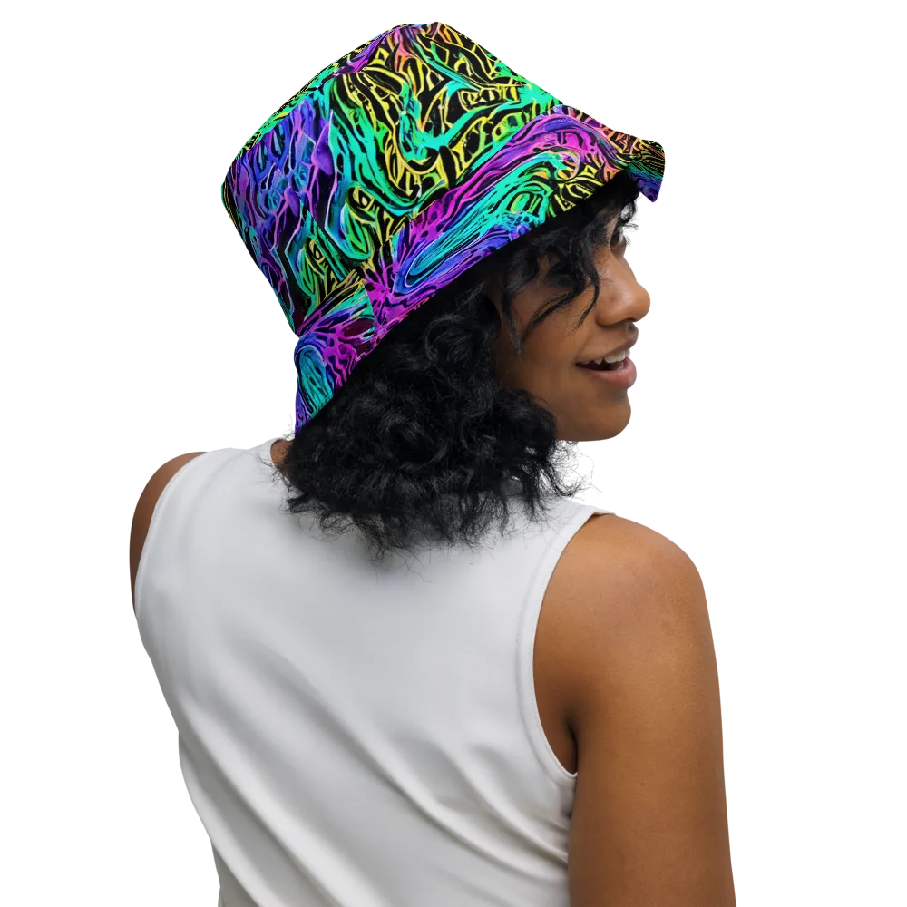 Laser Menagerie on Reversible Bucket Hat — Right Outside