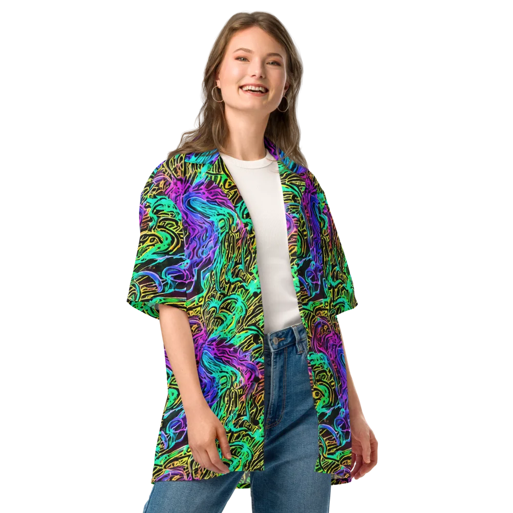 Laser Menagerie on Button Shirt — Front