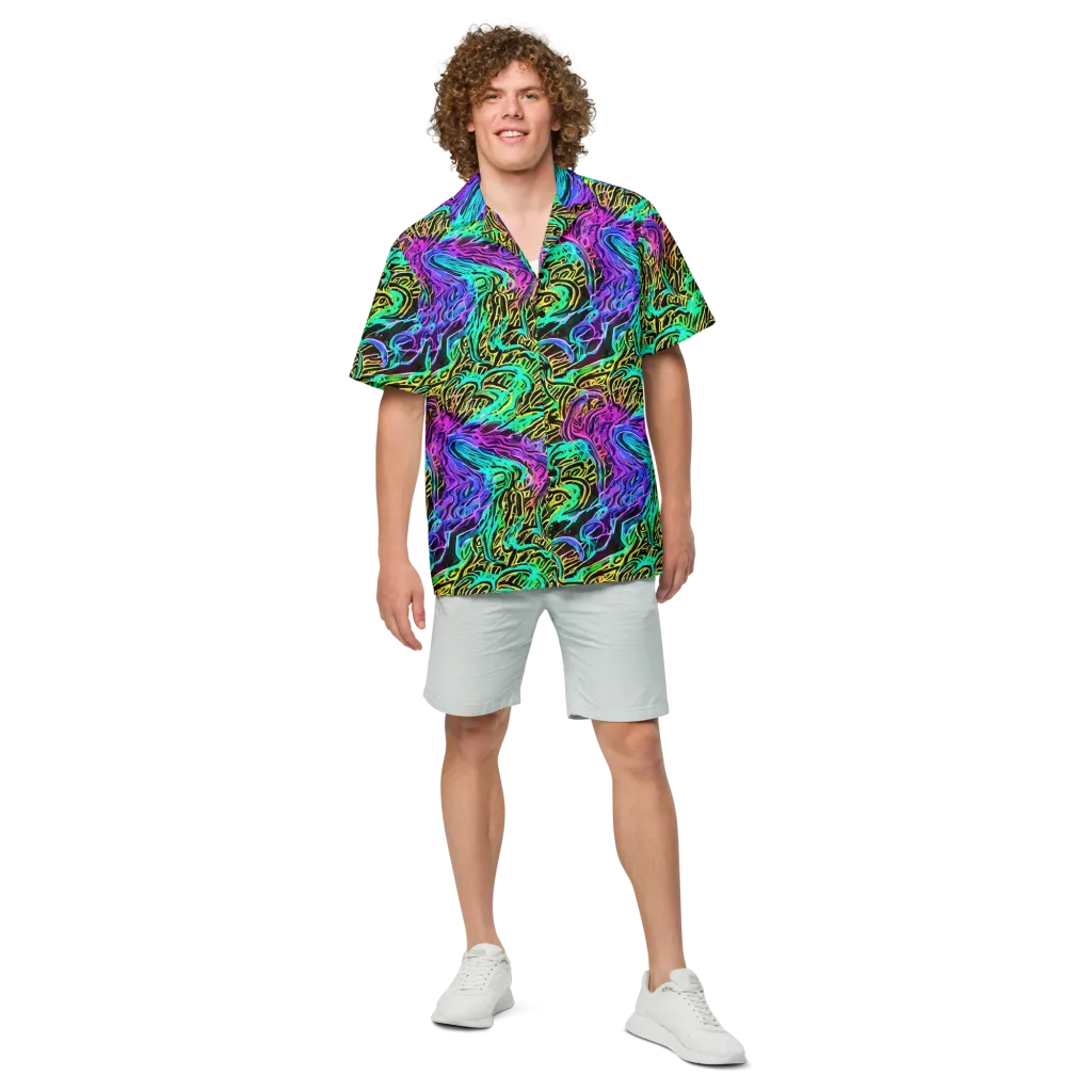 Laser Menagerie on Button Shirt — Front