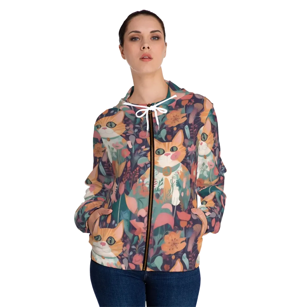 Whiskerwood on Women's Full-Zip Hoodie — Front On Person