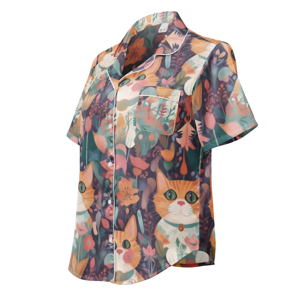 Whiskerwood on Women's Short Sleeve Pajama Top — Left Front