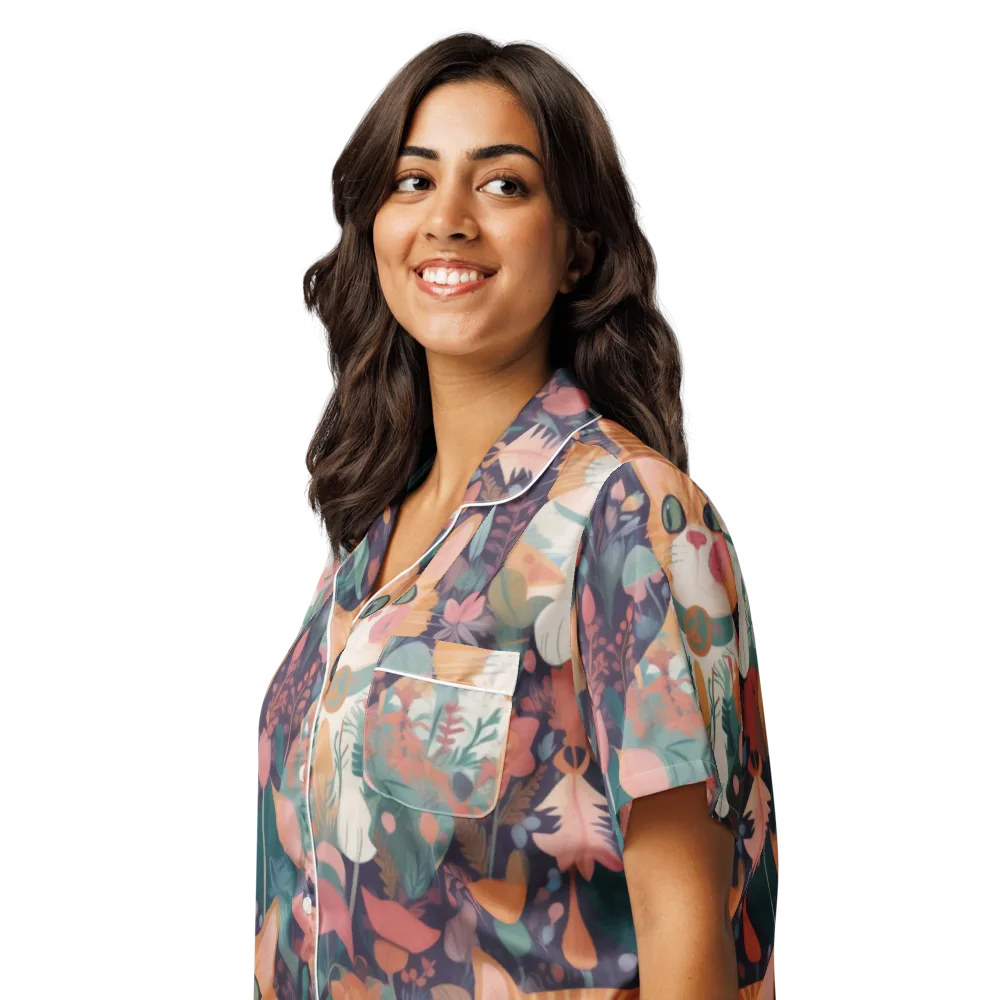 Whiskerwood on Women's Short Sleeve Pajama Top — Left Front