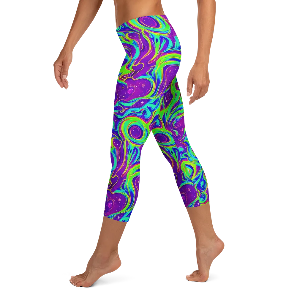 Lucid Lava on Capri Leggings — Left