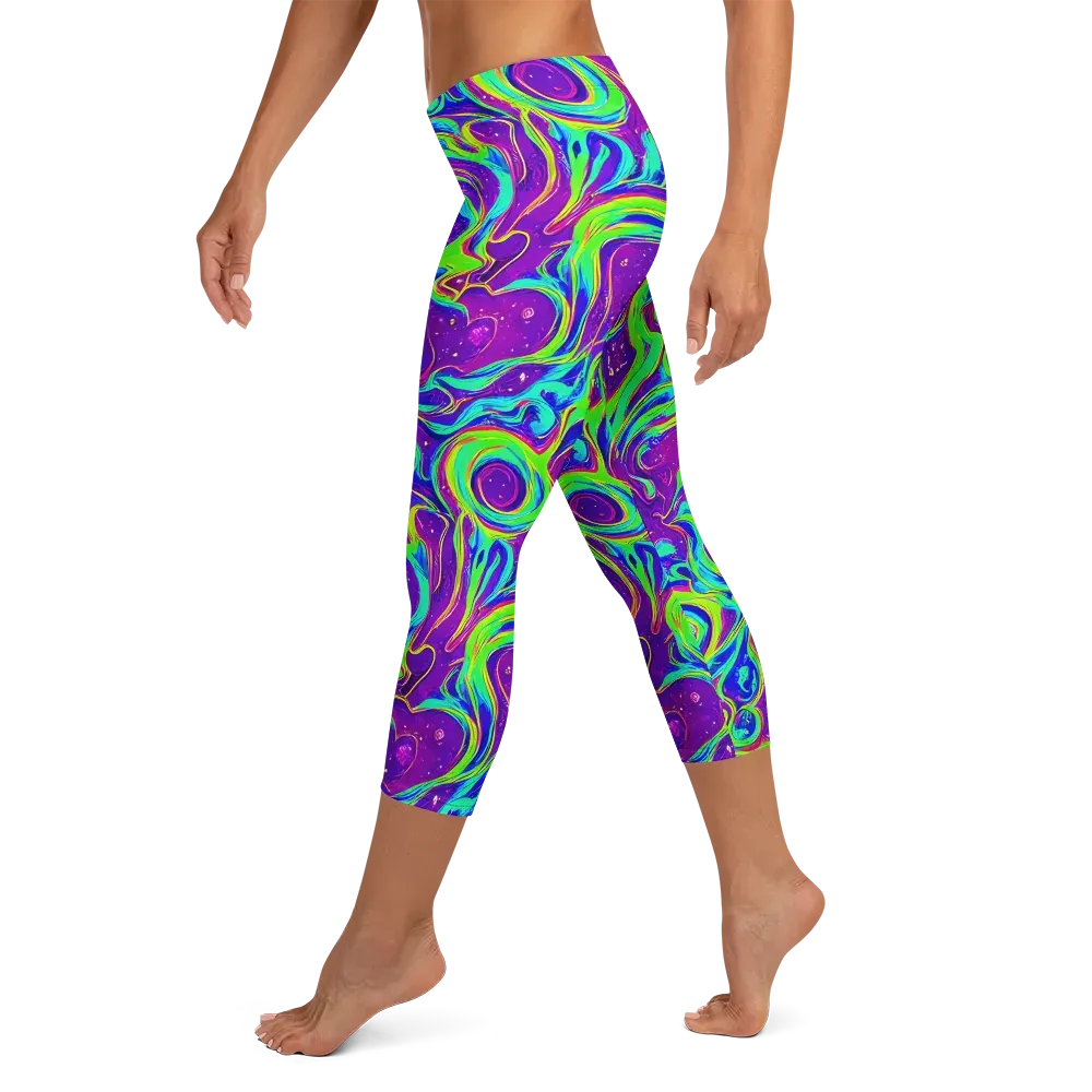 Lucid Lava on Capri Leggings — Left