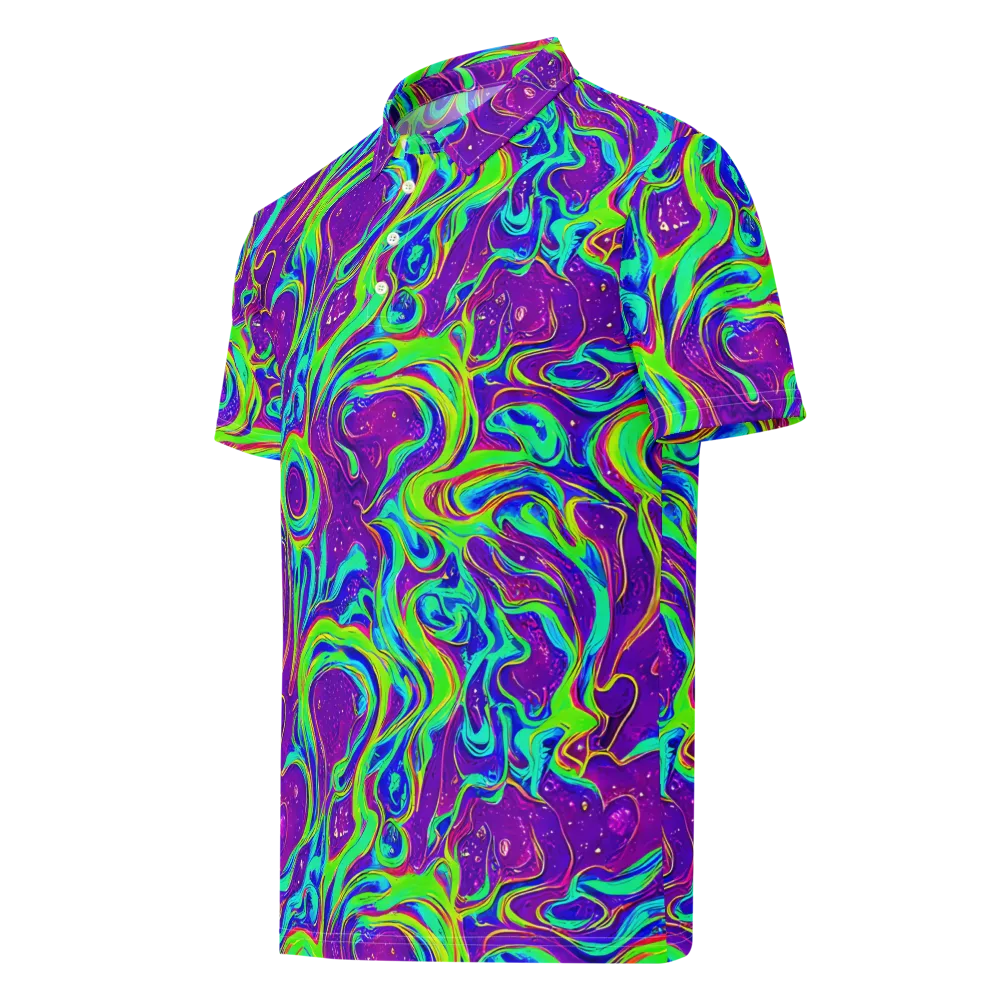 Lucid Lava on Men's Slim Fit Polo Shirt — Left Front