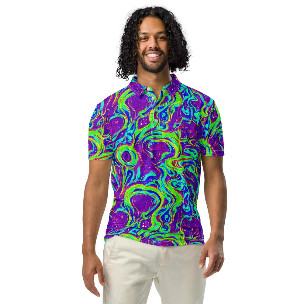 Lucid Lava on Men's Slim Fit Polo Shirt — Front