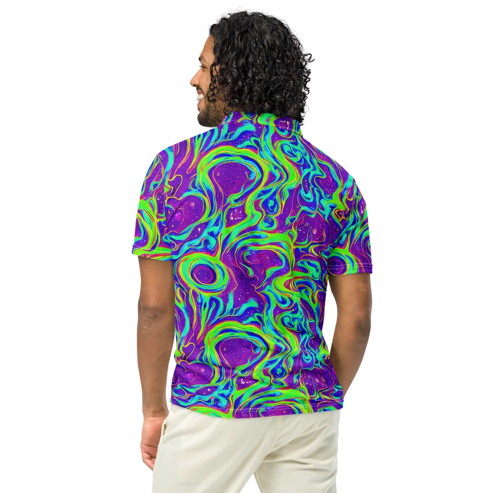 Lucid Lava on Men's Slim Fit Polo Shirt — Back