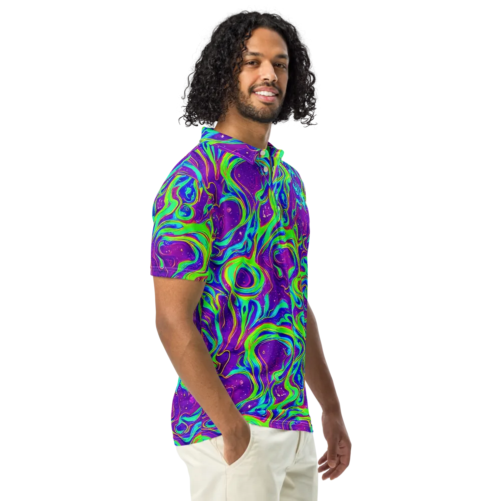 Lucid Lava on Men's Slim Fit Polo Shirt — Right Front