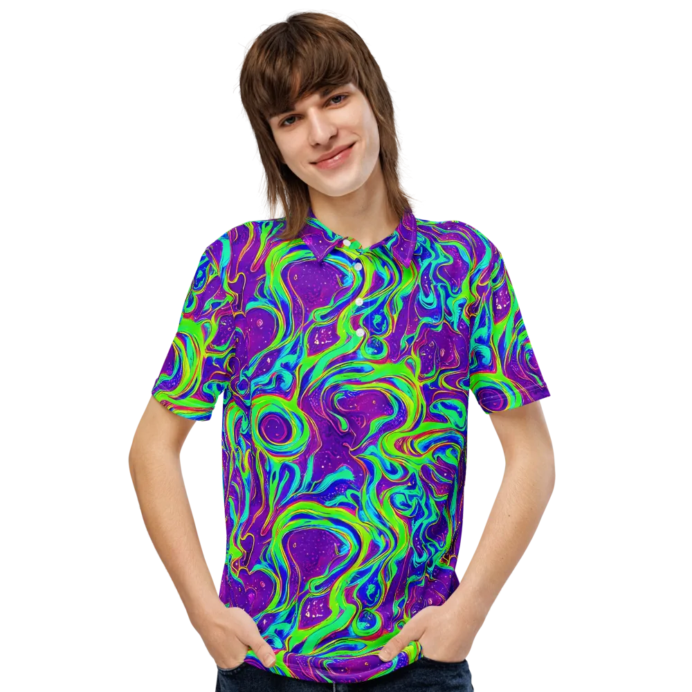 Lucid Lava on Men's Slim Fit Polo Shirt — Front