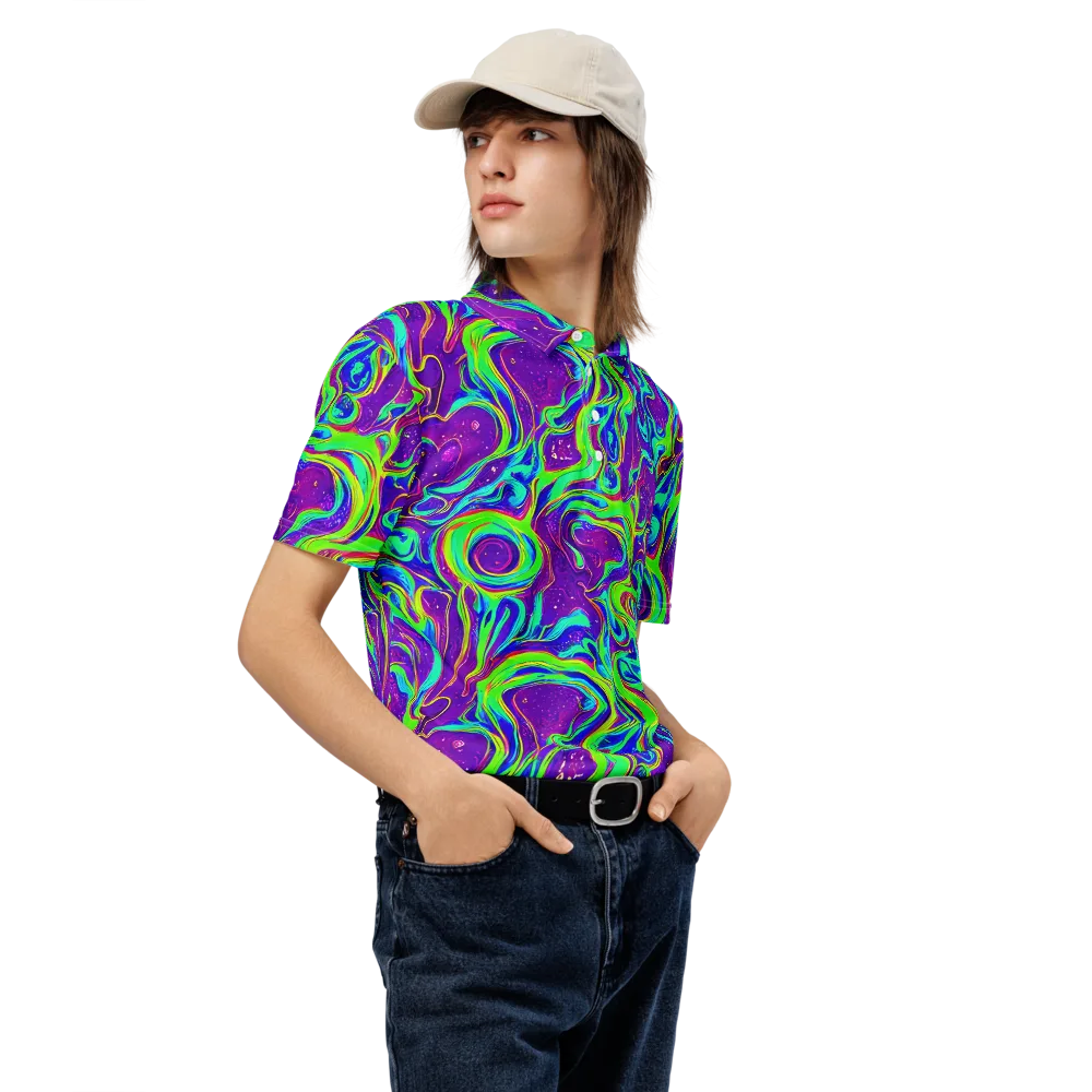 Lucid Lava on Men's Slim Fit Polo Shirt — Right Front