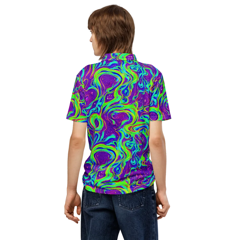 Lucid Lava on Men's Slim Fit Polo Shirt — Back