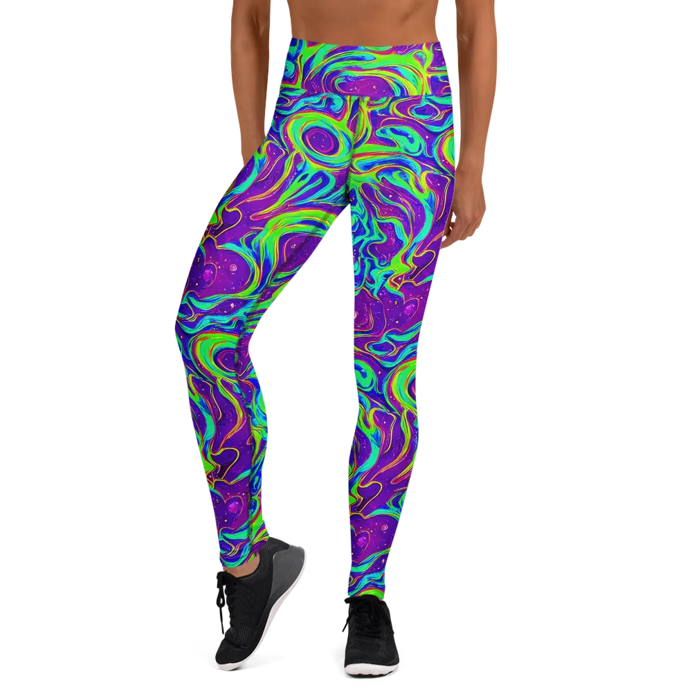 Lucid Lava on Yoga Leggings — Front