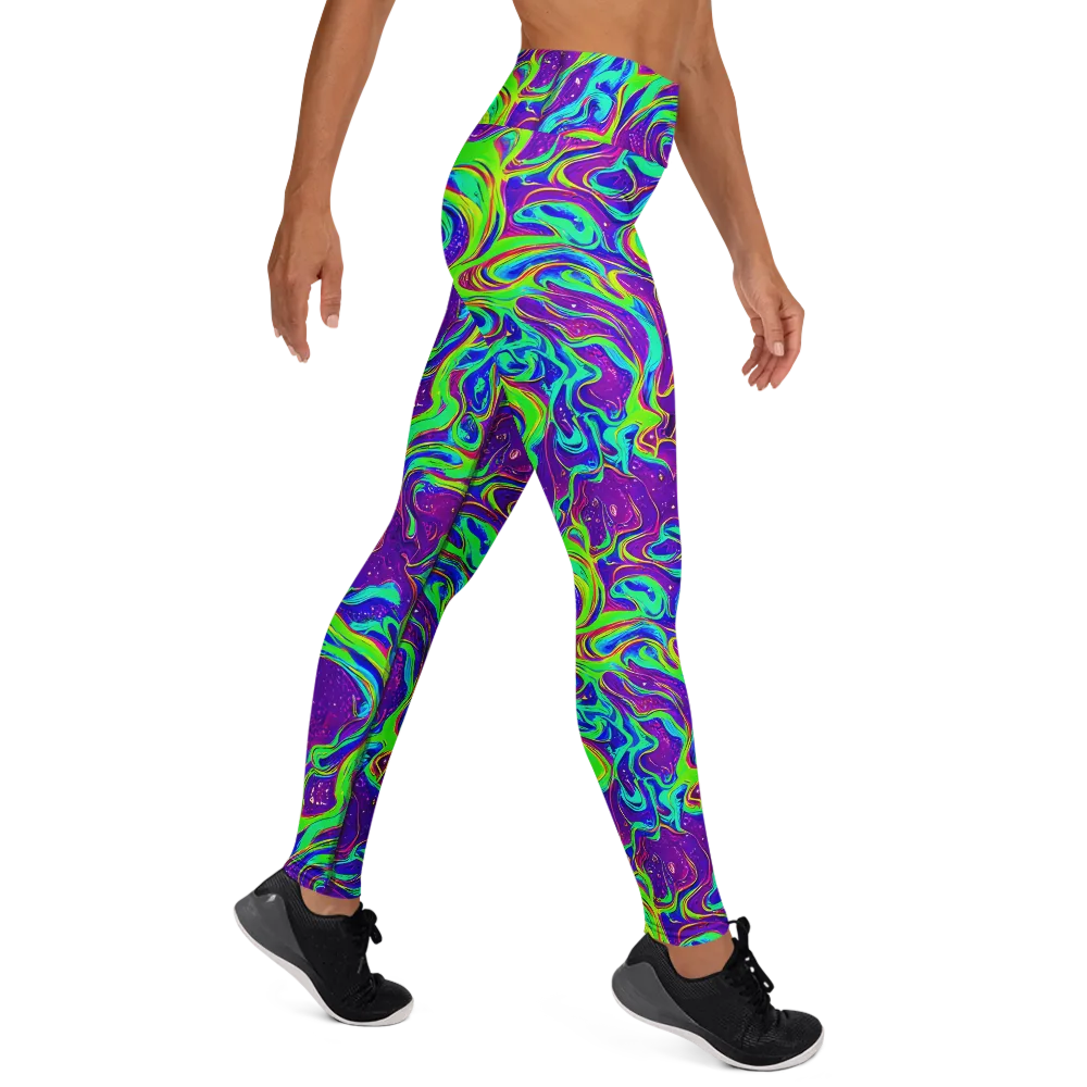 Lucid Lava on Yoga Leggings — Right