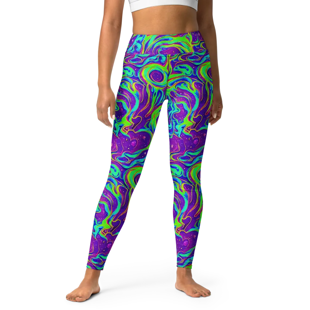 Lucid Lava on Yoga Leggings — Front