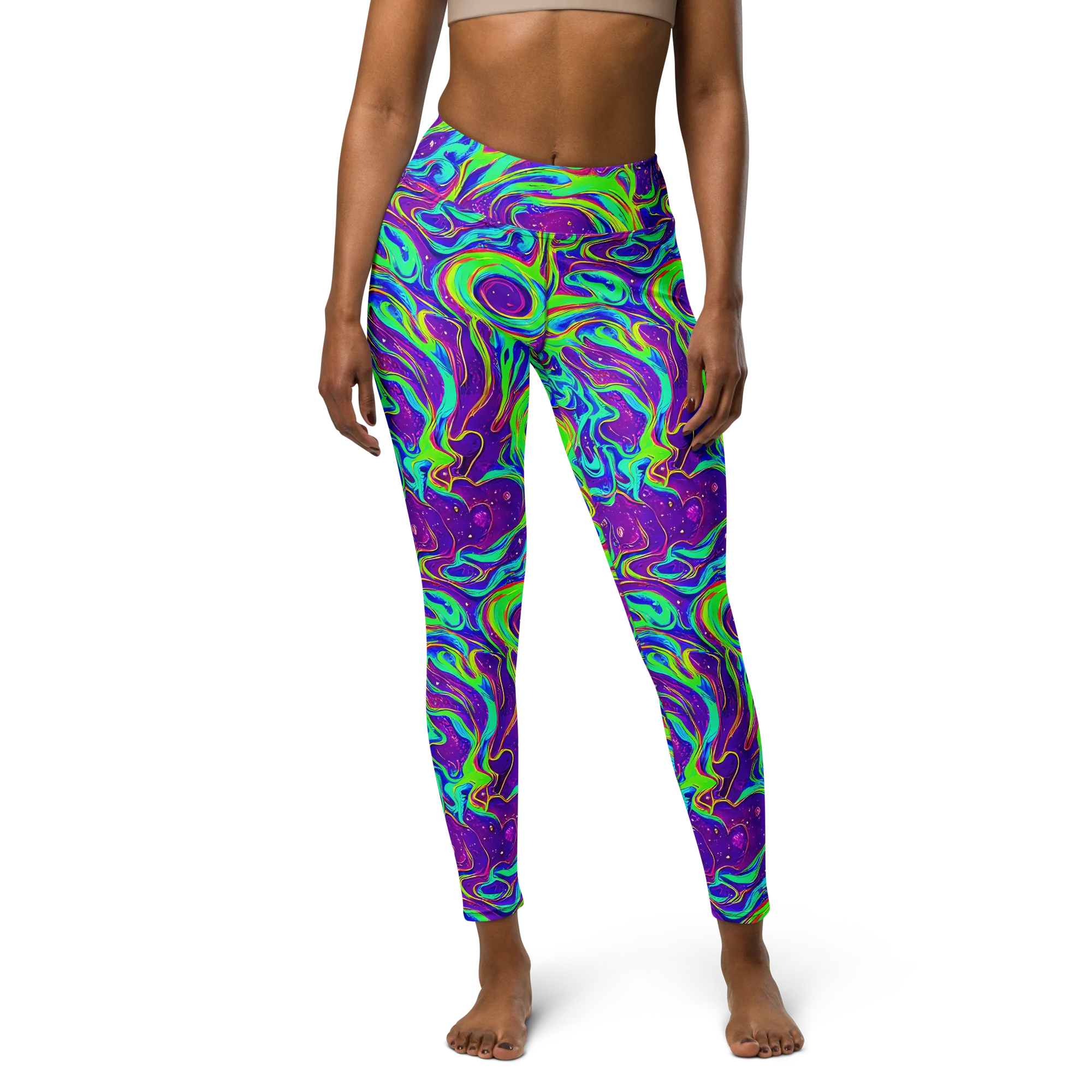 Lucid Lava on Yoga Leggings — Front