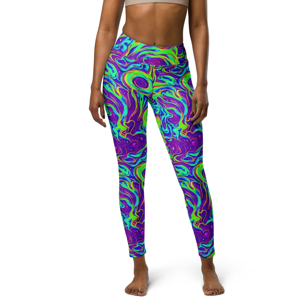 Lucid Lava on Yoga Leggings — Front