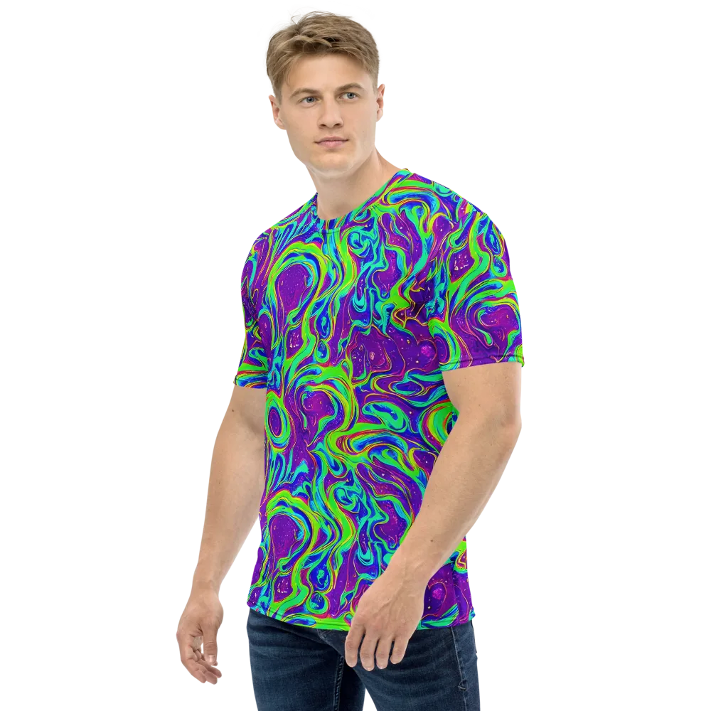 Lucid Lava on Men's Crew Neck T-Shirt — Left