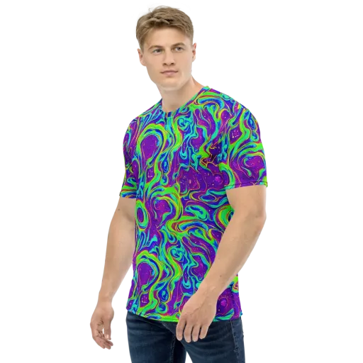 Lucid Lava on a Men's Crew Neck T-Shirt