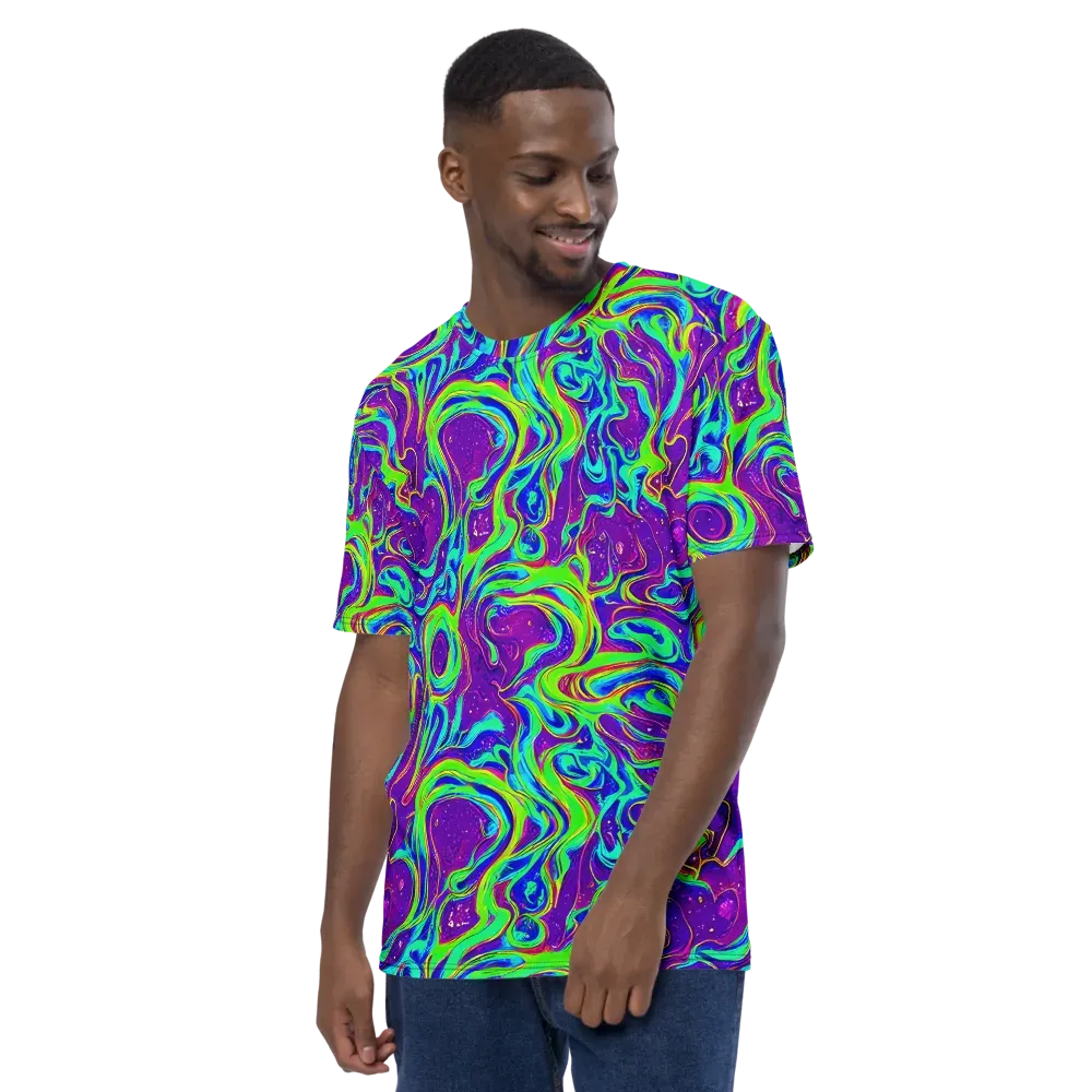 Lucid Lava on Men's Crew Neck T-Shirt — Left