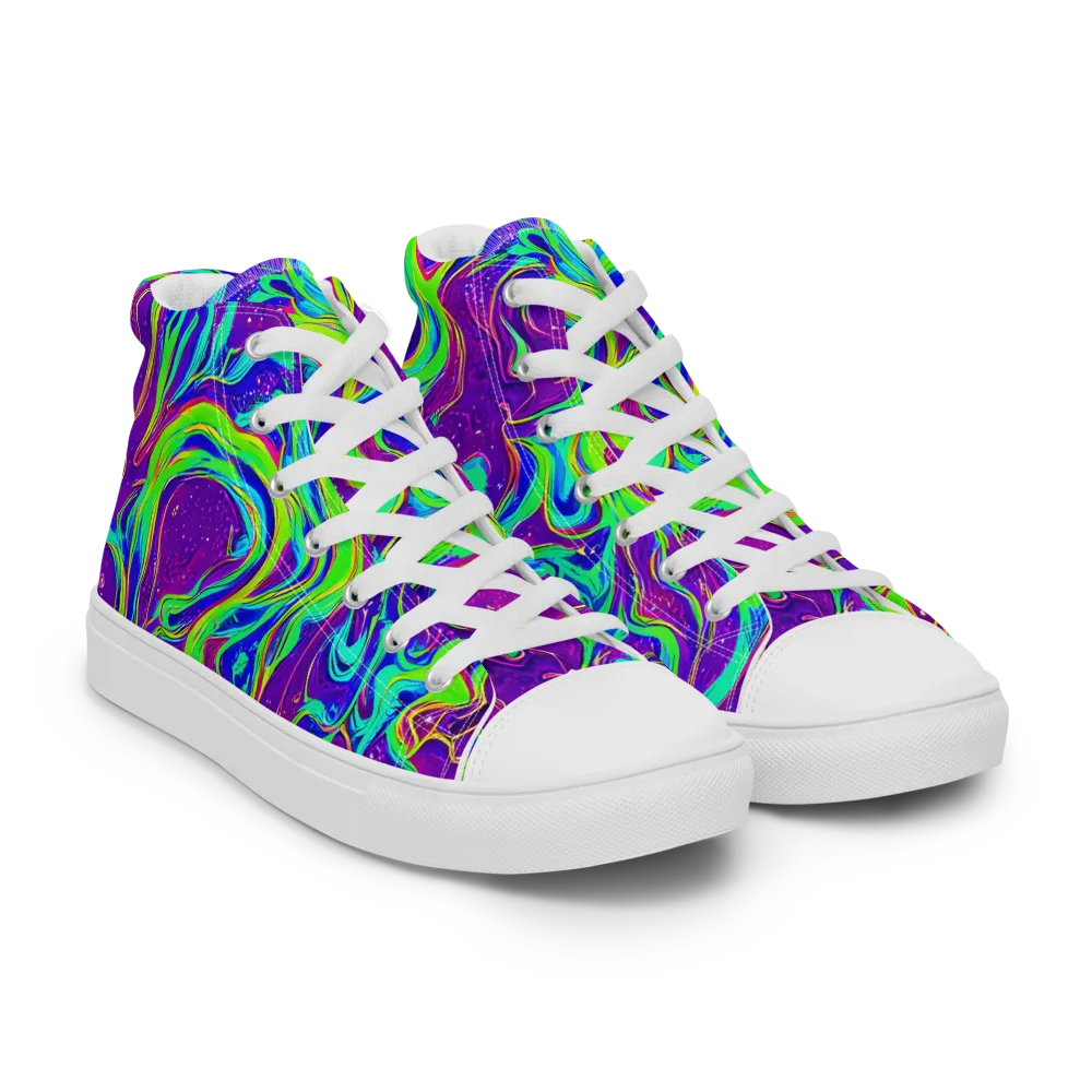 Lucid Lava on Men's High Top Canvas Shoes — Right Front