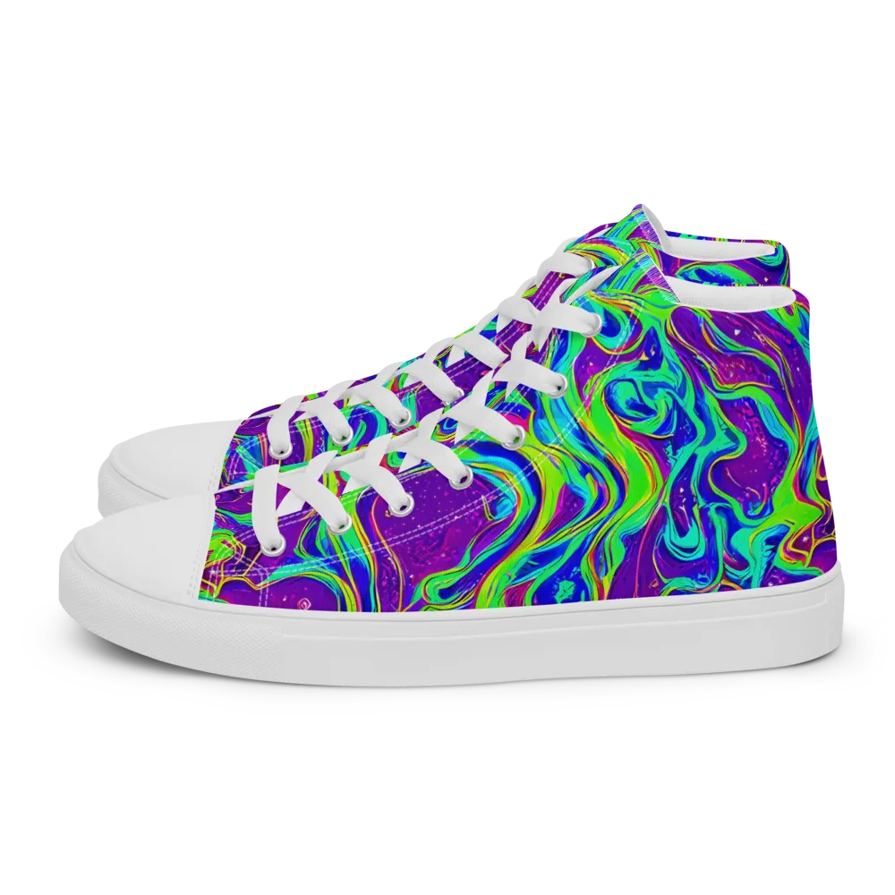 Lucid Lava on Men's High Top Canvas Shoes — Left