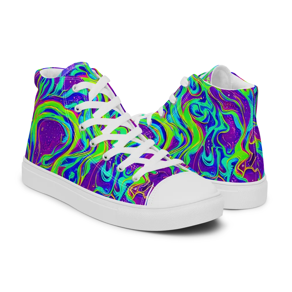 Lucid Lava on Men's High Top Canvas Shoes — Right