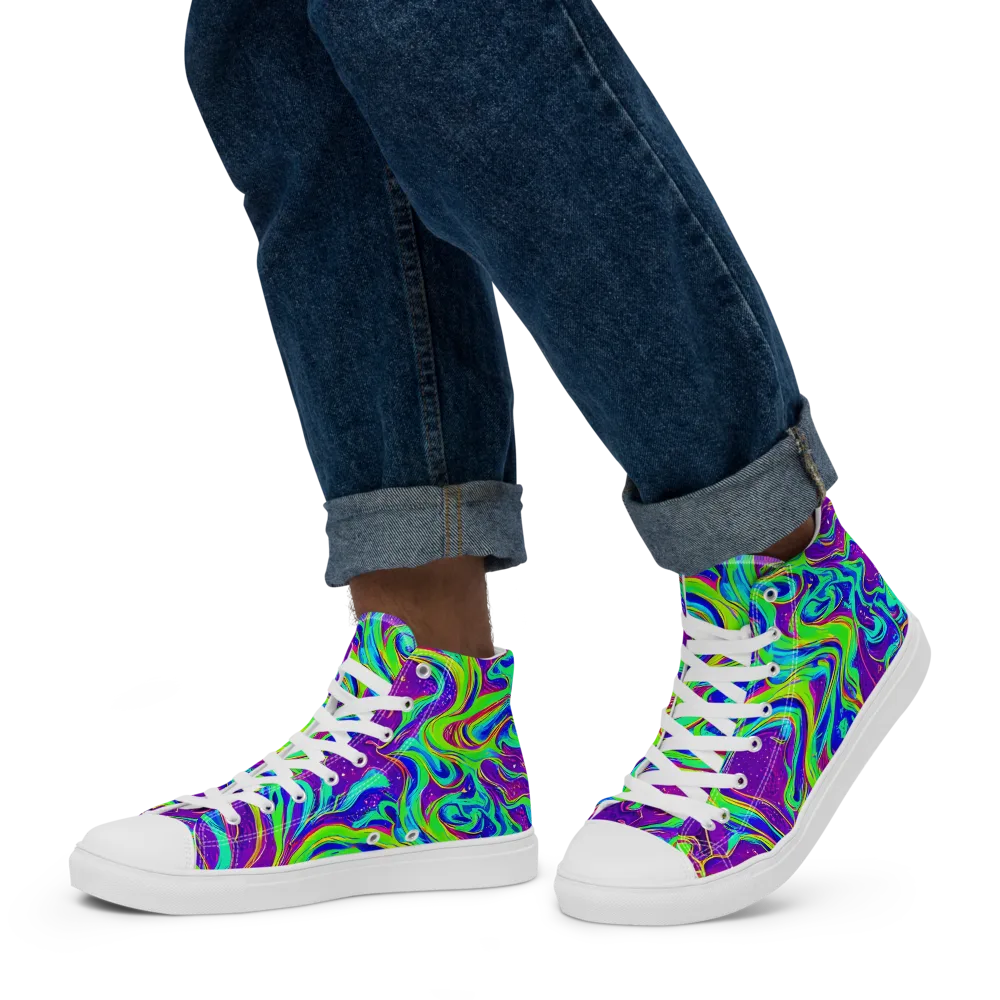Lucid Lava on Men's High Top Canvas Shoes — Left