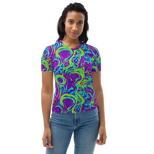 Lucid Lava on a Women's Crew Neck T-Shirt