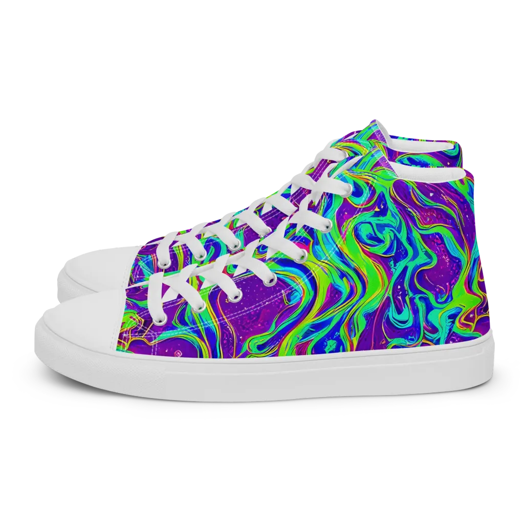 Lucid Lava on Women's High Top Canvas Shoes — Left