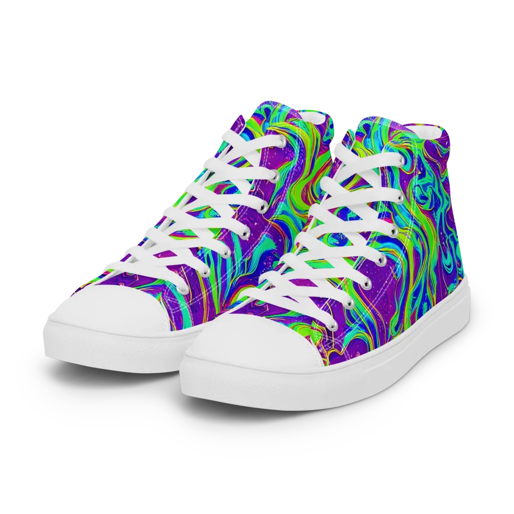Lucid Lava on Women's High Top Canvas Shoes — Left Front