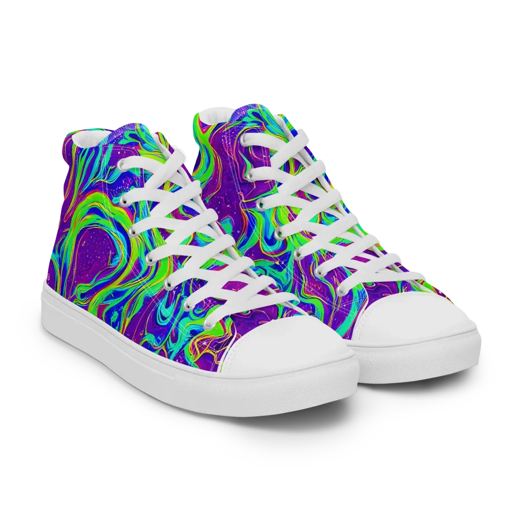 Lucid Lava on Women's High Top Canvas Shoes — Right Front