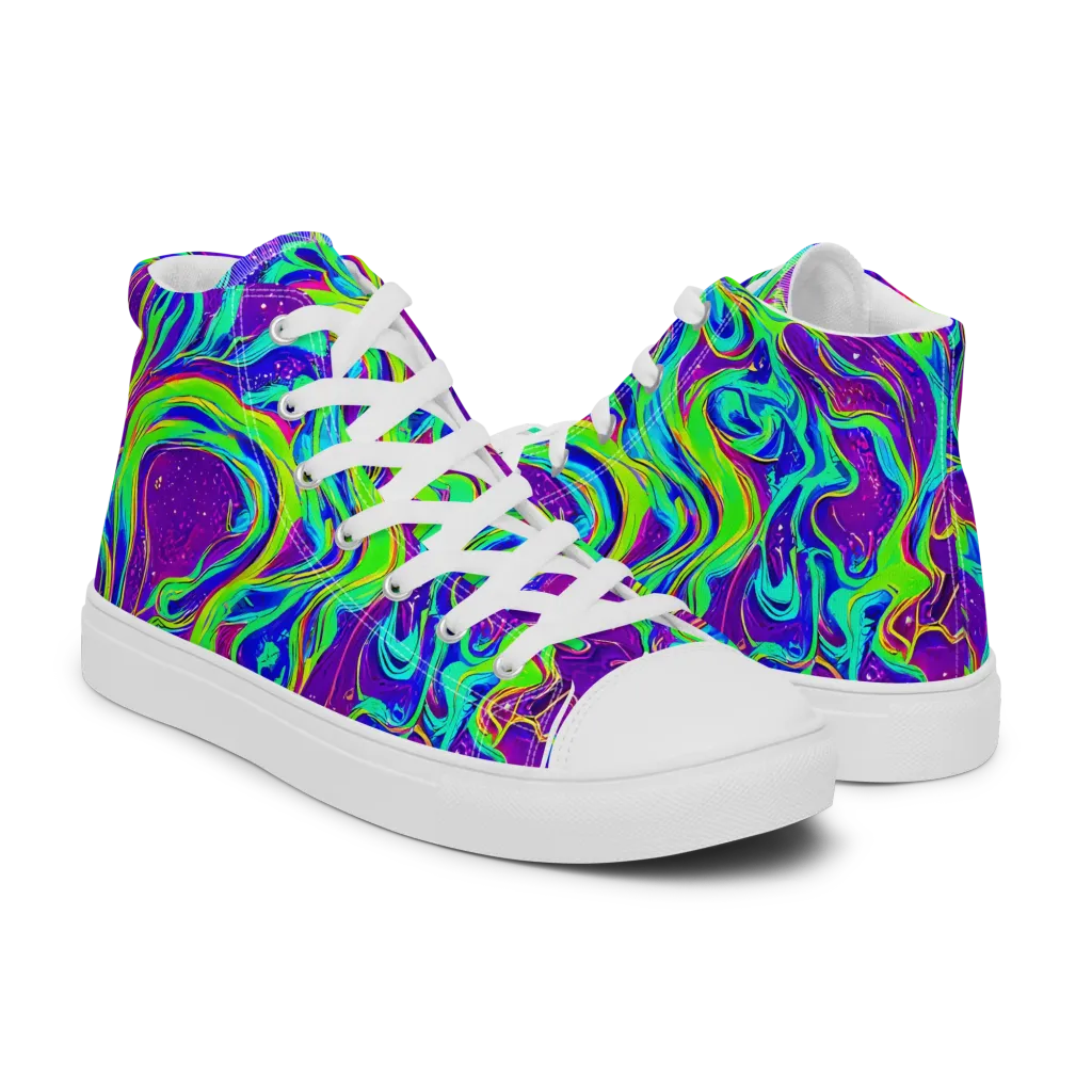 Lucid Lava on Women's High Top Canvas Shoes — Right
