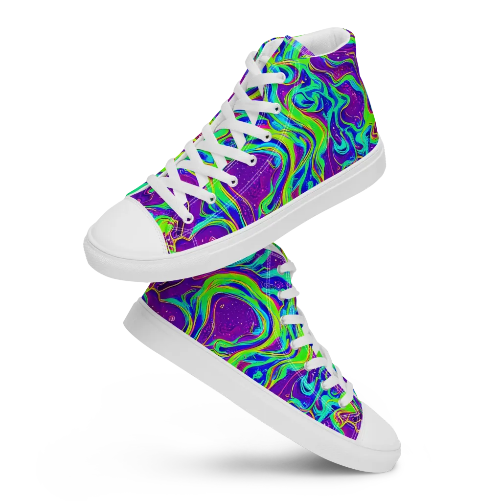 Lucid Lava on Women's High Top Canvas Shoes — Front