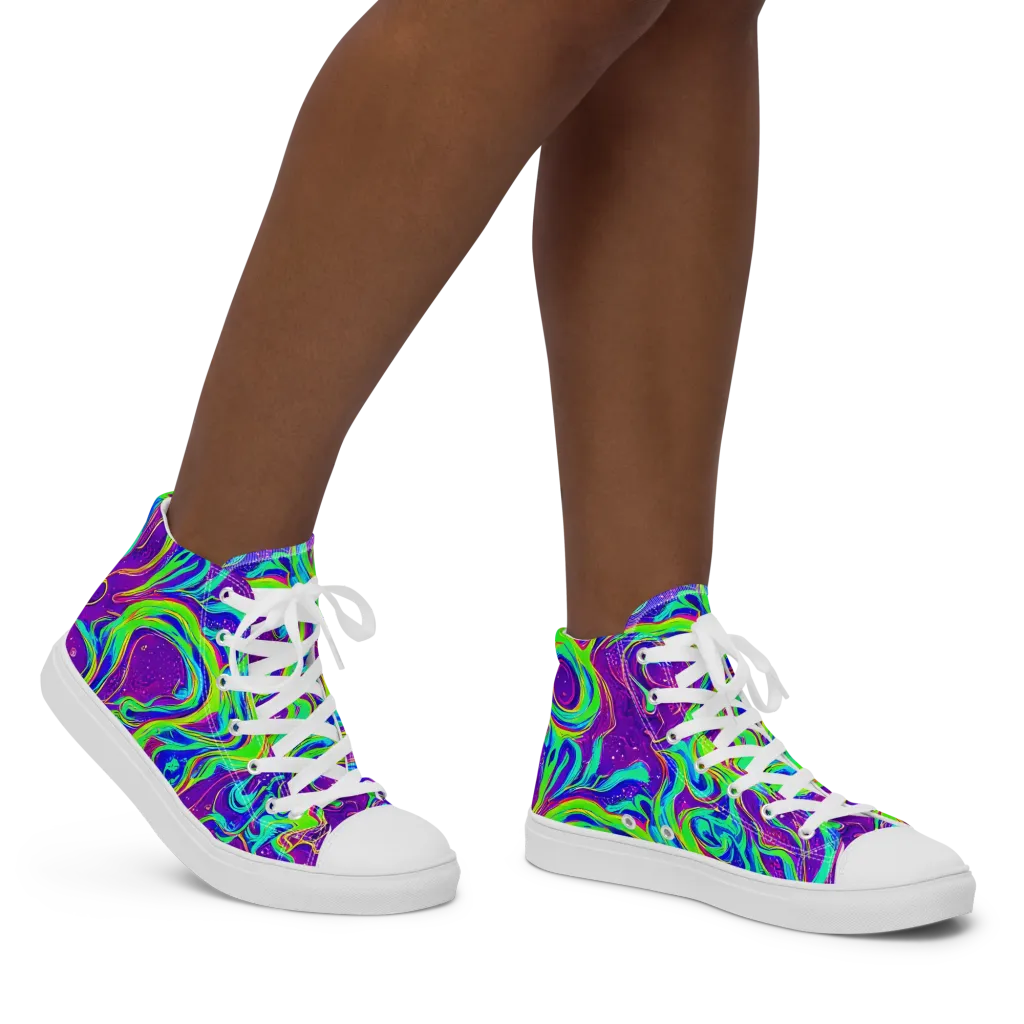Lucid Lava on Women's High Top Canvas Shoes — Right