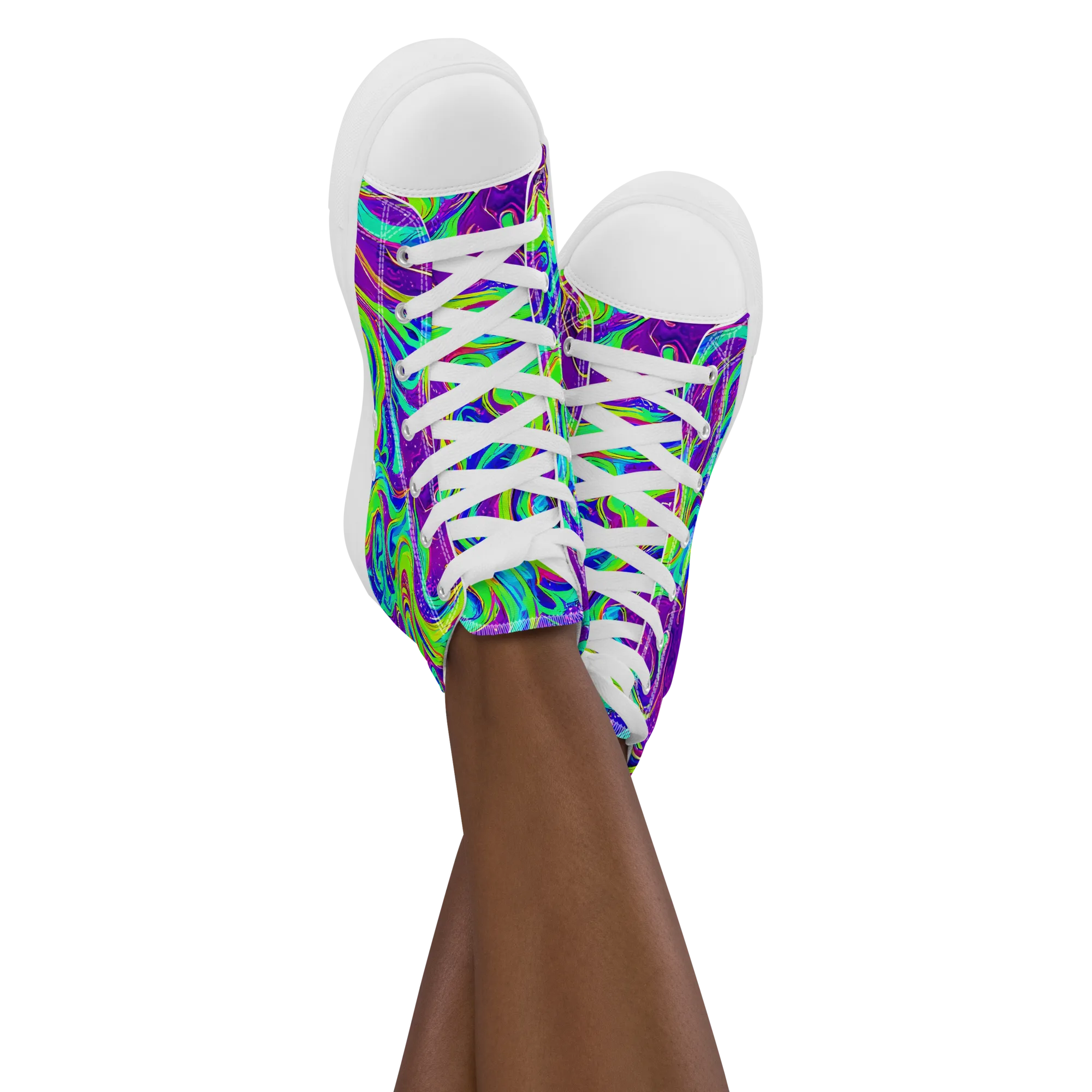 Lucid Lava on Women's High Top Canvas Shoes — Front
