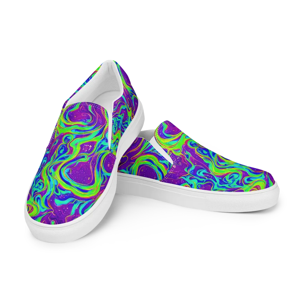 Lucid Lava on Men's Slip-On Canvas Shoes — Left Front