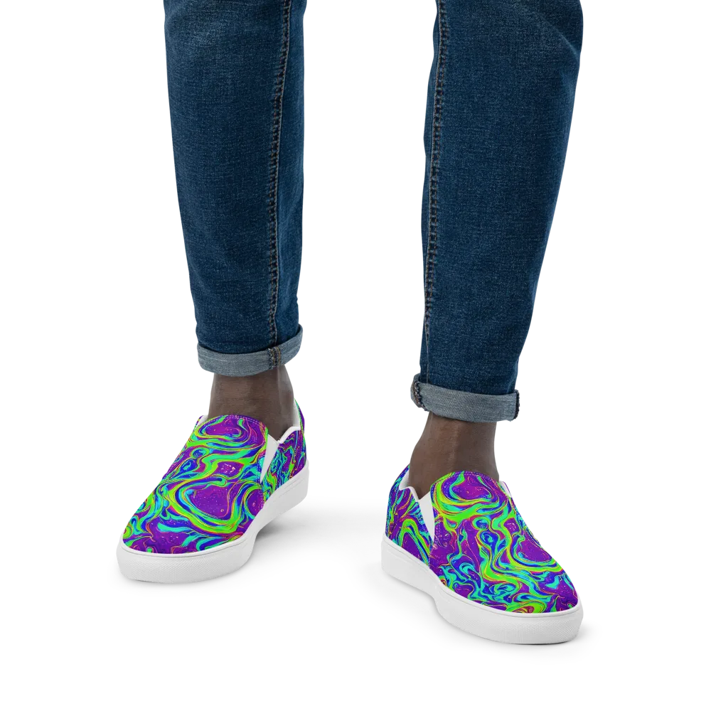 Lucid Lava on Men's Slip-On Canvas Shoes — Front
