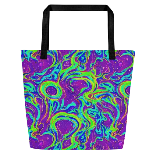 Lucid Lava on a Large Tote Bag W/ Pocket