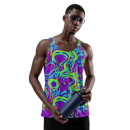 Lucid Lava on a Men's Tank Top