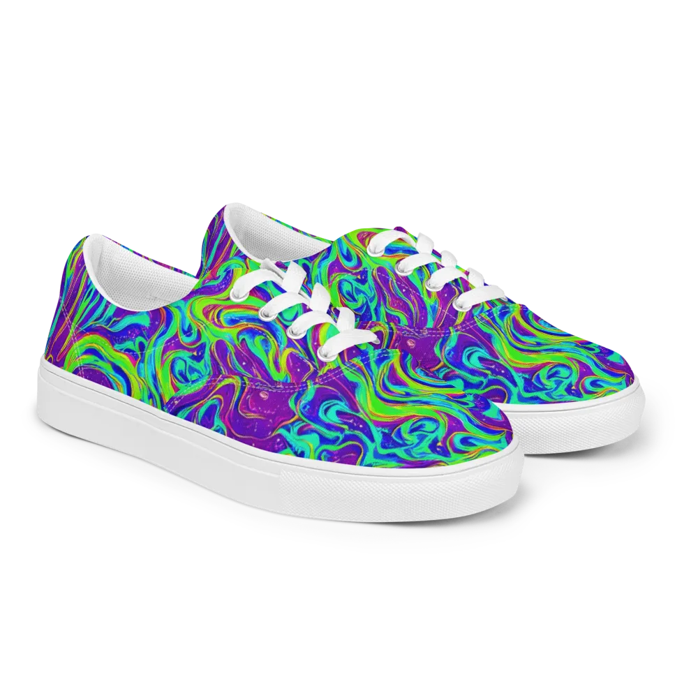 Lucid Lava on Men's Lace-Up Canvas Shoes — Right Front