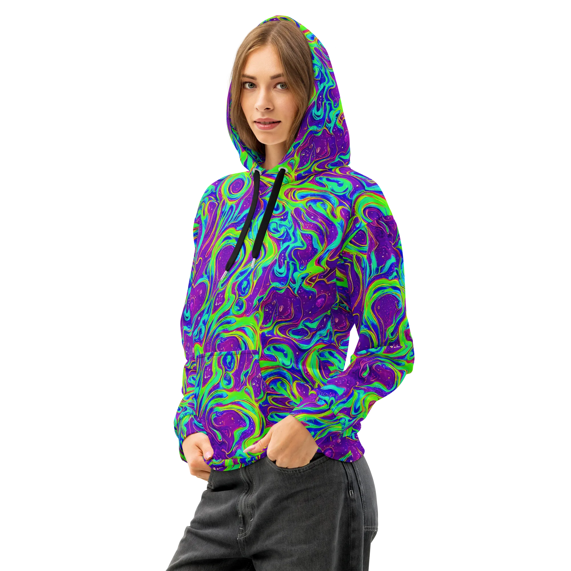 Lucid Lava on Cotton Hoodie — Left Front