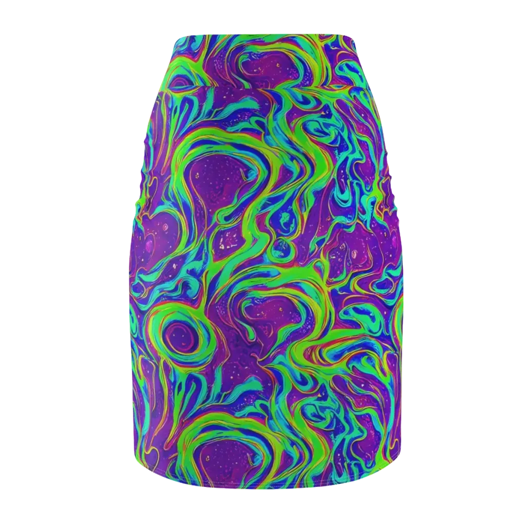 Lucid Lava on Pencil Skirt — Back