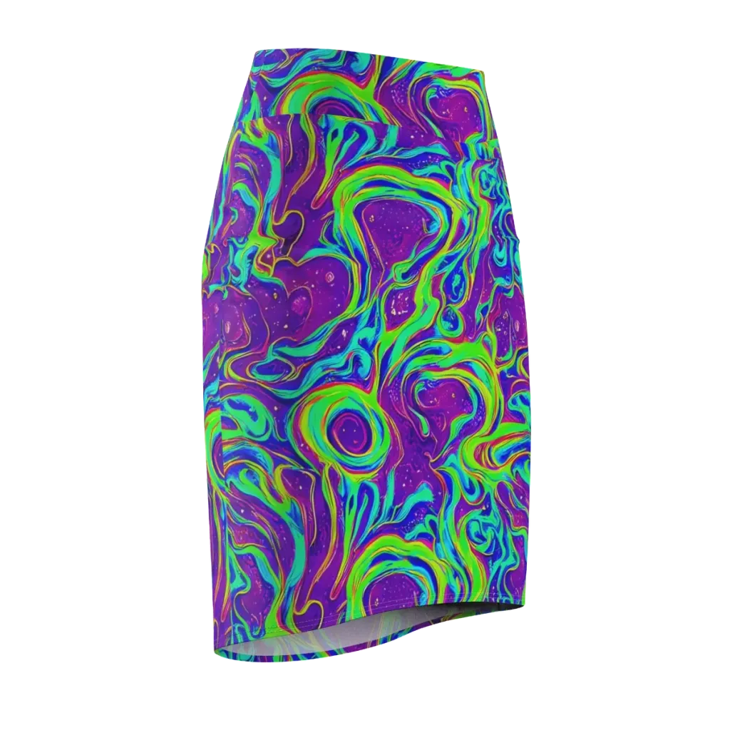 Lucid Lava on Pencil Skirt — Front Side