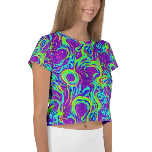 Lucid Lava on a Crop Tee