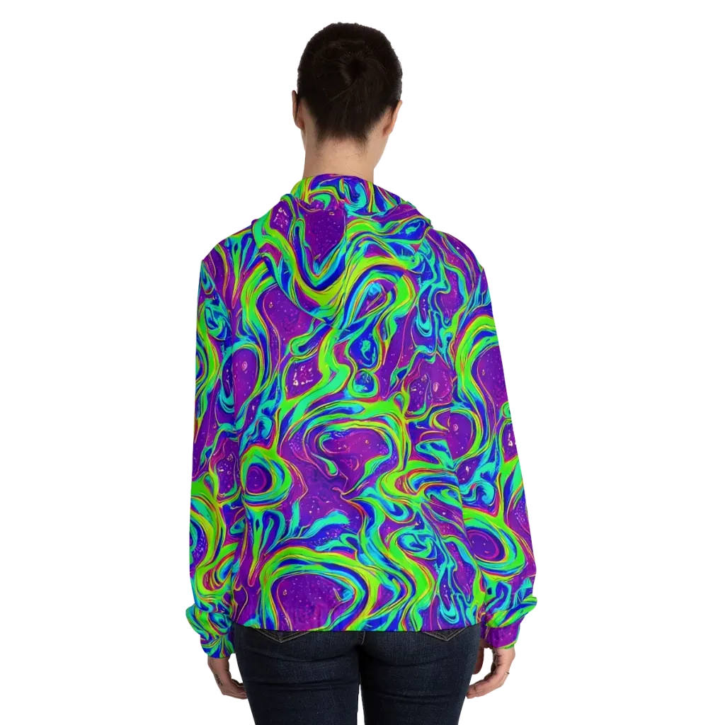Lucid Lava on Women's Full-Zip Hoodie — Back On Person