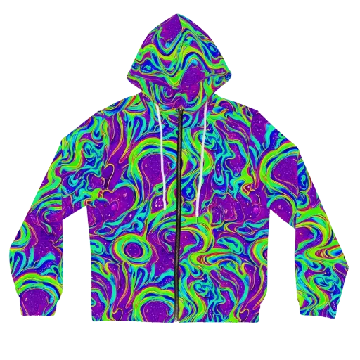 Lucid Lava on a Women's Full-Zip Hoodie