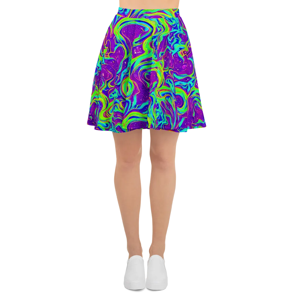 Lucid Lava on Skater Skirt — Front